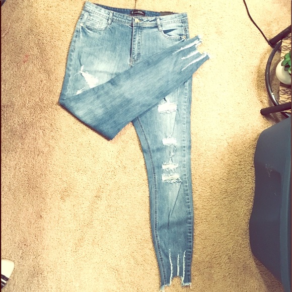 Missguided Denim - NWT missguided high waist distressed denim